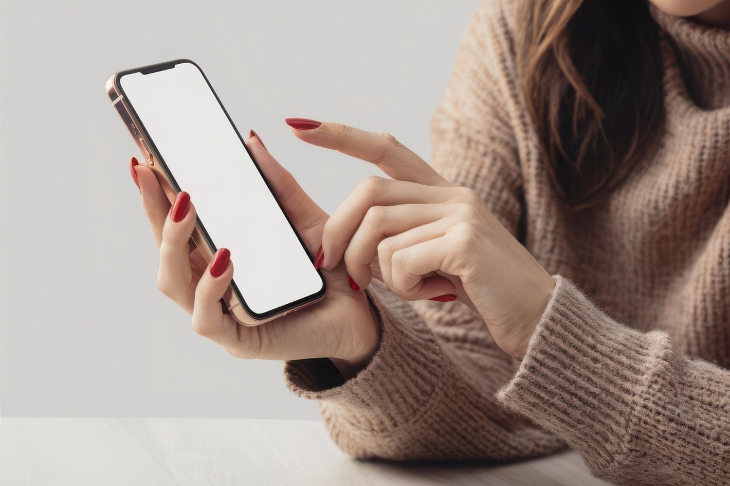 mano che clicca sul telefono cellulare