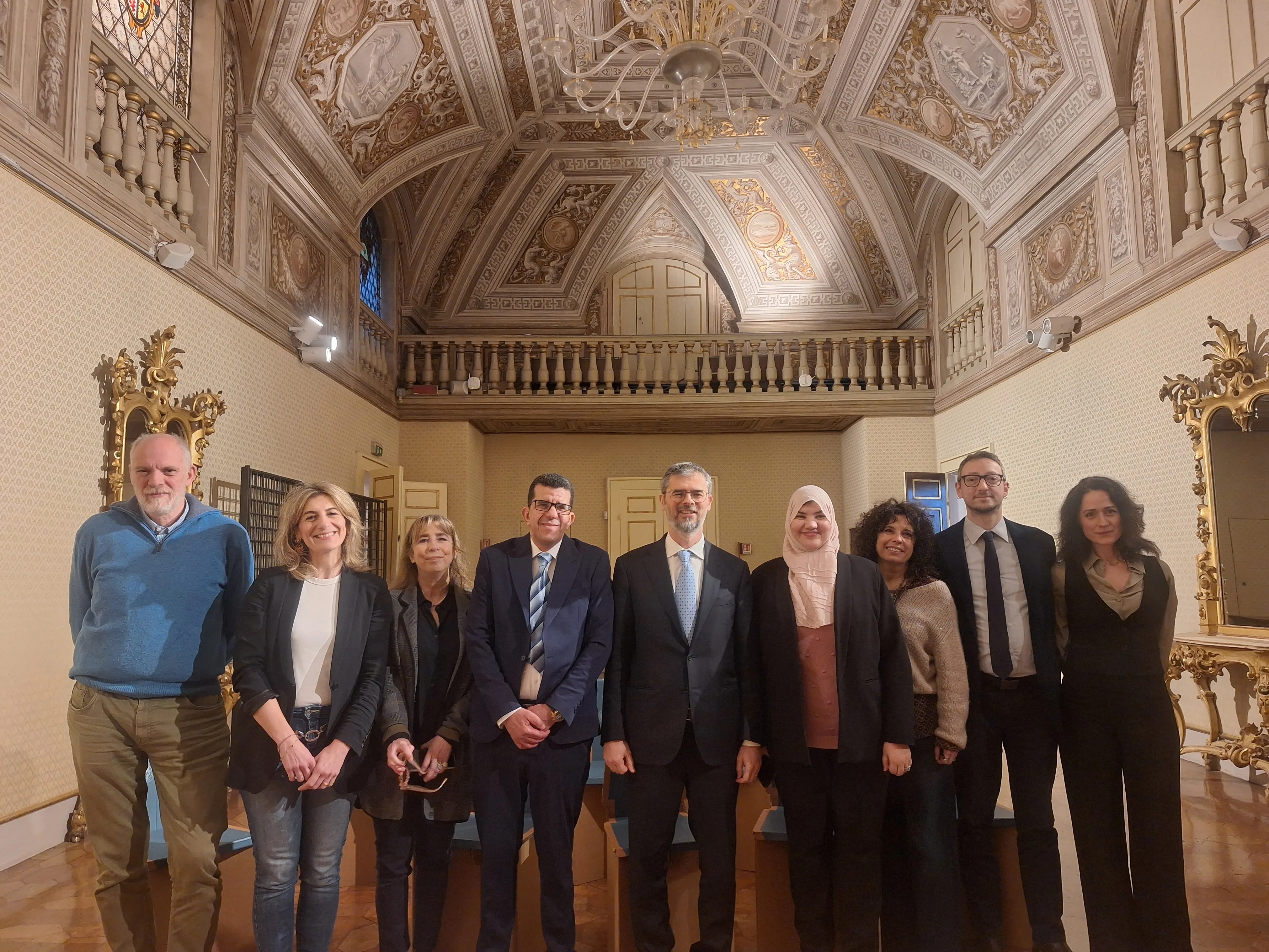 la delegazione col Rettore De Cesaris