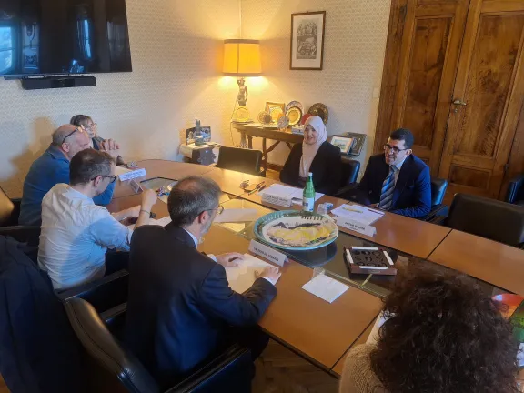 la delegazione e il Rettore De Cesaris